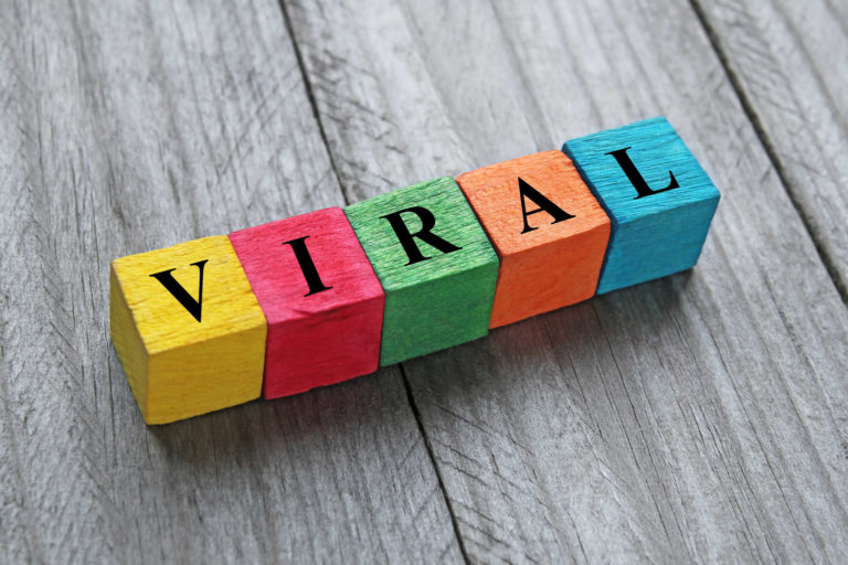 word viral on colorful wooden cubes