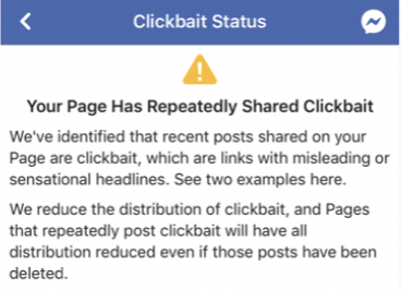 Reduce Clickbait on Facebook